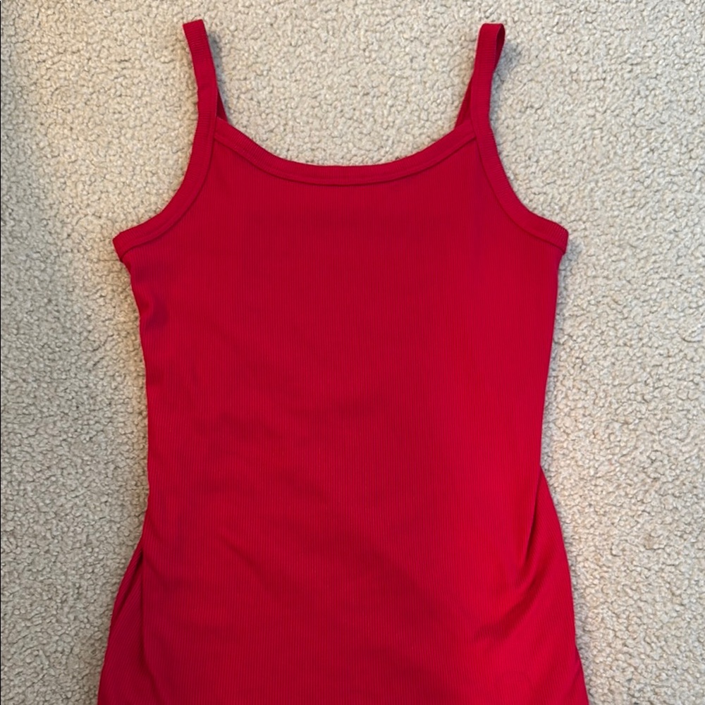 No Boundaries Red Fitted Sleeveless Tank Top